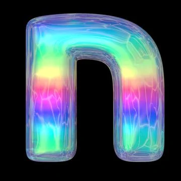 3d rendering colorful glossy liquid 3d volumetric letters on black. Bubble Stock Illustration