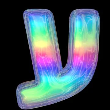3d rendering colorful glossy liquid 3d volumetric letters on black. Bubble Stock Illustration