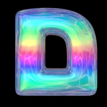3d rendering colorful glossy liquid 3d volumetric letters on black. Bubble Stock Illustration