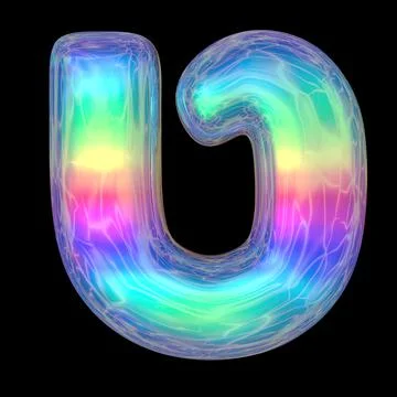 3d rendering colorful glossy liquid 3d volumetric letters on black. Bubble Stock Illustration