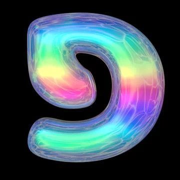 3d rendering colorful glossy liquid 3d volumetric letters on black. Bubble Stock Illustration