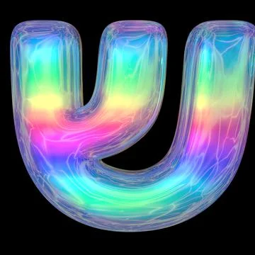 3d rendering colorful glossy liquid 3d volumetric letters on black. Bubble Stock Illustration
