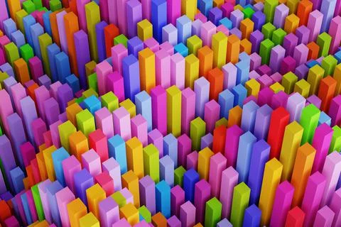 3D rendering of colorful irregular blocks background 스톡 일러스트