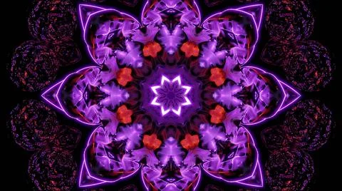 A 3d rendering of a colorful kaleidoscopic pattern resembling a flower on a b Stock Illustration