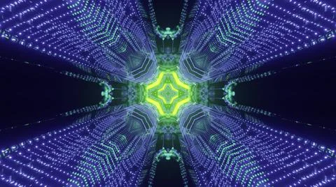 3D rendering of colorful laser lights forming a cosmic background Stock Illustration
