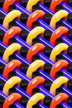 3D rendering. Colorful   pattern of different shapes. Minimalistic pattern of Stock Illustration