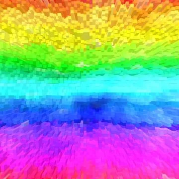3D rendering of colorful pixels Illustrazione stock