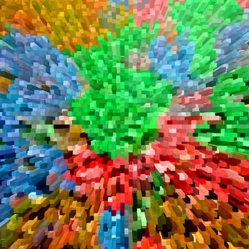 3D rendering of colorful pixels Illustrazione stock
