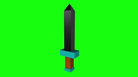 3D rendering of a colorful sword design with a green background 스톡 동영상 285060373