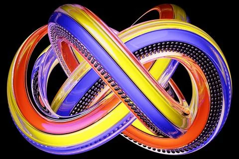 3D rendering.  colorful  volumetric maze. Geometric pattern. Abstract illusor Stockillustratie
