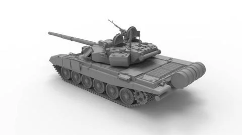 3D rendering of a combat tank, heavy armore defence vehicle isolated in wh... Stock Photos