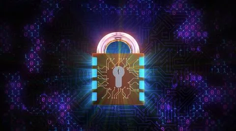 3D rendering of a combination lock. Cybersecurity of digital data, protection 스톡 일러스트