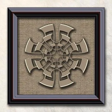 3D rendering combo artwork in elegant frame Illustrazione stock