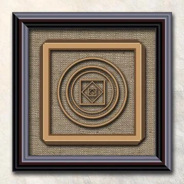 3D rendering combo artwork in elegant frame Illustrazione stock