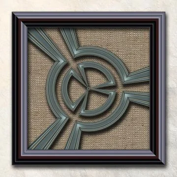 3D rendering combo artwork in elegant frame Illustrazione stock