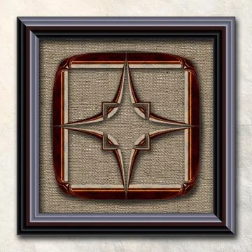 3D rendering combo artwork in elegant frame Stock Illustration