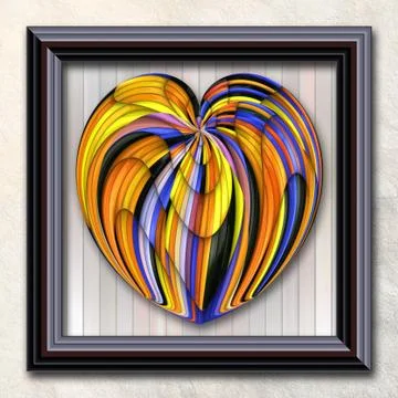 3D rendering combo artwork in elegant frame イラスト素材