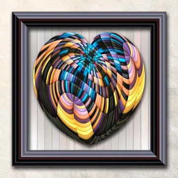3D rendering combo artwork in elegant frame Stock Illustration