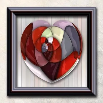 3D rendering combo artwork in elegant frame イラスト素材