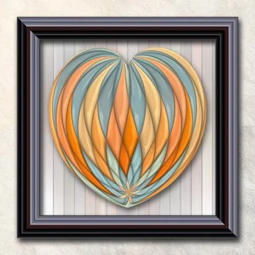 3D rendering combo artwork in elegant frame イラスト素材