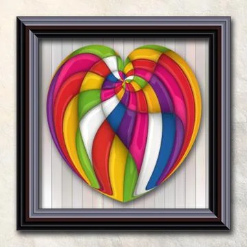 3D rendering combo artwork in elegant frame Stock Illustration