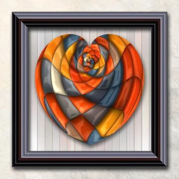 3D rendering combo artwork in elegant frame Stock Illustration