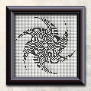 3D rendering combo artwork in elegant frame Stock-Illustration