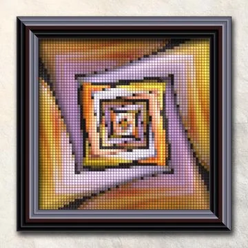 3D rendering combo artwork in elegant frame Illustrazione stock