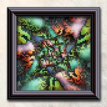 3D rendering combo artwork in elegant frame イラスト素材