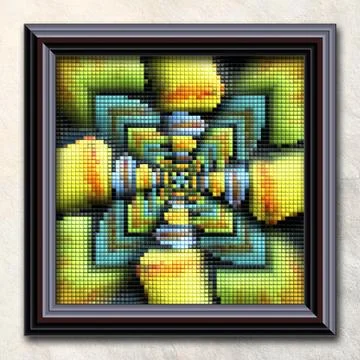 3D rendering combo artwork in elegant frame イラスト素材