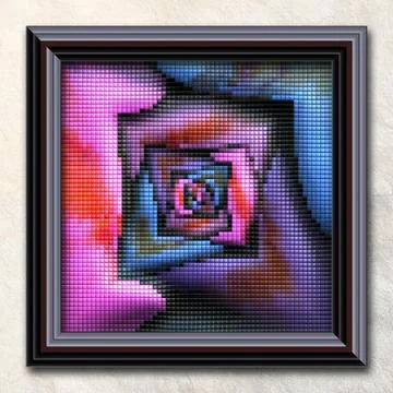 3D rendering combo artwork in elegant frame イラスト素材