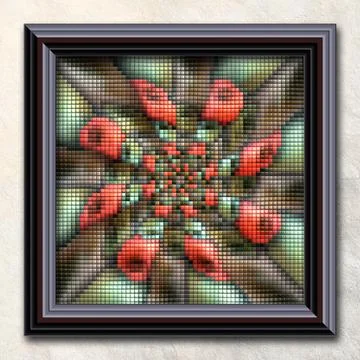 3D rendering combo artwork in elegant frame Stock Illustration