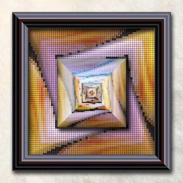 3D rendering combo artwork in elegant frame イラスト素材