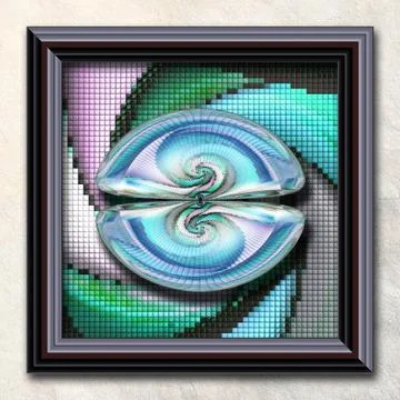 3D rendering combo artwork in elegant frame イラスト素材
