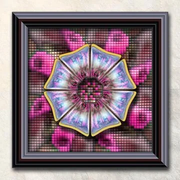 3D rendering combo artwork in elegant frame イラスト素材