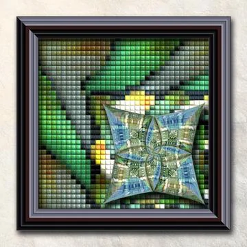 3D rendering combo artwork in elegant frame Stock Illustration