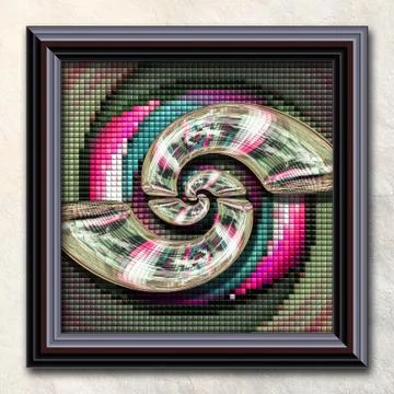 3D rendering combo artwork in elegant frame Stock Illustration