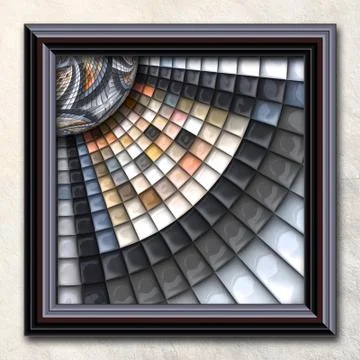 3D rendering combo artwork in elegant frame Stock Illustration