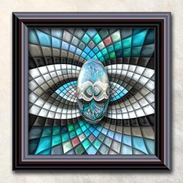 3D rendering combo artwork in elegant frame Stock Illustration