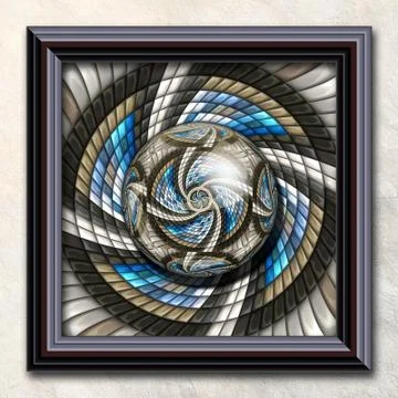 3D rendering combo artwork in elegant frame イラスト素材
