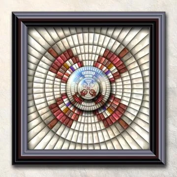 3D rendering combo artwork in elegant frame Stock-Illustration