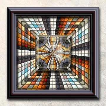 3D rendering combo artwork in elegant frame イラスト素材