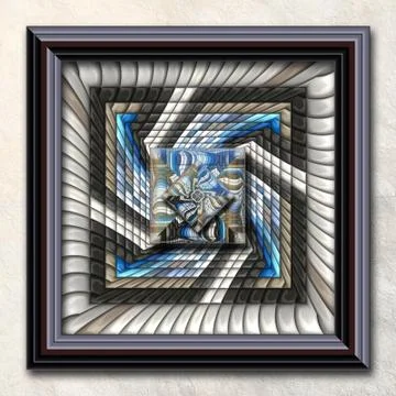 3D rendering combo artwork in elegant frame Stock Illustration