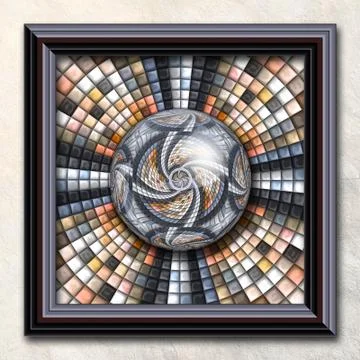 3D rendering combo artwork in elegant frame イラスト素材