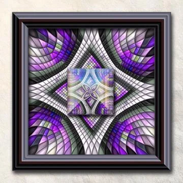 3D rendering combo artwork in elegant frame Illustrazione stock