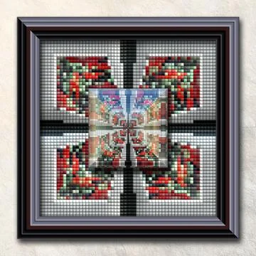 3D rendering combo artwork in elegant frame イラスト素材