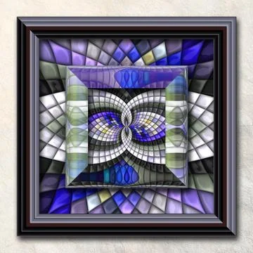 3D rendering combo artwork in elegant frame Illustrazione stock