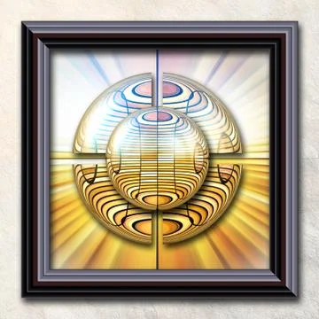 3D rendering combo artwork in elegant frame Illustrazione stock