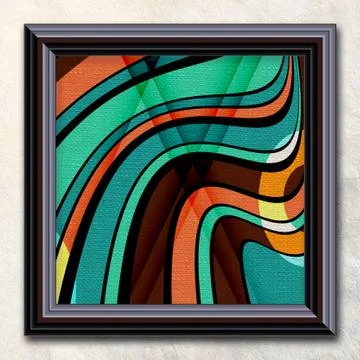 3D rendering combo artwork in elegant frame Illustrazione stock