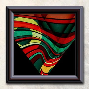 3D rendering combo artwork in elegant frame Illustrazione stock